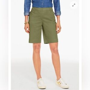 Talbots Olive Green Perfect Shorts 9.5inch inseam NWT